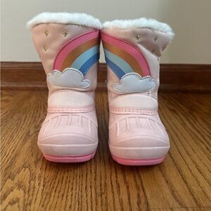Cat & Jack Snow Boots Girls Size 5 Rainbows